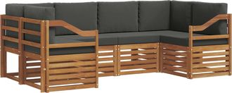 vidaXL Conjunto De Sof&aacute;s De Exterior 6 Uds. Natural Y Antracita Vidaxl
