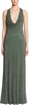 Halston Heritage Sunni Crystal Mesh Gown