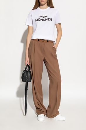 MCM Wool Trousers, Womens, Brown