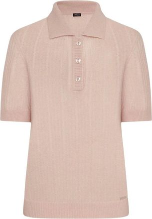 Kiton Truien & Vesten, Dames, Roze, XS, Kasjmier, Kasjmier en zijde geperforeerde trui