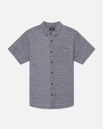 Hurley Icon Shirt Mens Black Woven Stretch Short Sleeve Button-Down DSGL1214