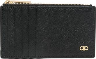Ferragamo Gancini leather cardholder - men - Calf Leather - One Size - Black