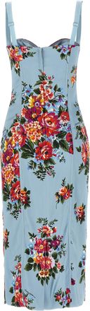 Dolce & Gabbana Womens Blue Viscose Midi Dress