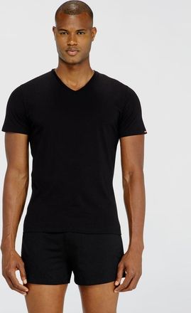 Diesel Three-pack V-neck T-shirts in cotton - Tops - Man - Black