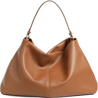 Generic Compatible For Leather Tote Bag Large Crossbody Handbag Soft Pillow Shape Underarm Commuting Work Pack(Caramel)