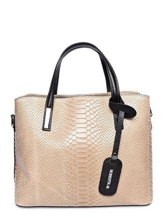 Roberta M Beige Rundleer Tas