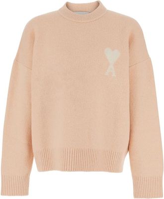Ami De Coeur Crew Neck Sweater - Heren - Ronde hals truien - Roze - L - Wol - Truien & Vesten