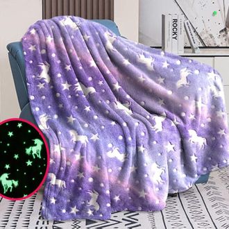 OEM Manta Infantil Luminosa De Unicornio, 120 X 150 Cm, Regalo Para Ni&ntilde;as Para Navidad Y Cumplea&ntilde;os - Crezuo