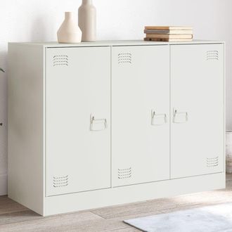 Berkfield Home Sideboard White 99x39x73 cm Steel | Size: 99 x 39 x 73 cm