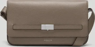 DeMellier The New York Crossbody in Dark Taupe Small Grain Leather Crossbody bag