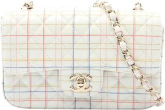 Chanel 2019 Mini Rectangular Classic Calfskin Single Flap shoulder bag - Bianco