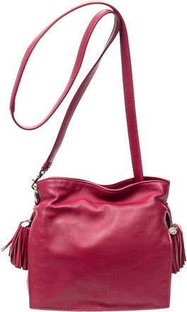 Loewe Fuchsia Pink Calfskin Leather Tassel Flamenco (Authentic Pre-Loved)