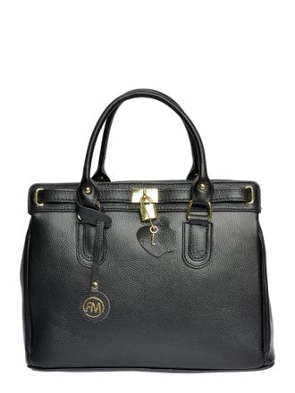 Roberta M Zwart Rundleer Tas