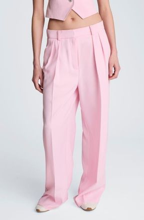 Kenneth Cole Double Pleat Wide Leg Pants in Chintz Pink at Nordstrom, Size 6