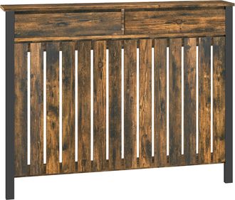 HOMCOM Large Radiator Cover with Drawers and Vertical Slats 119 x 19 x 93cm | TJ Hughes