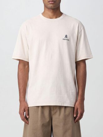 Premiata T-shirt girocollo in puro cotone con logo ricamato a contrasto