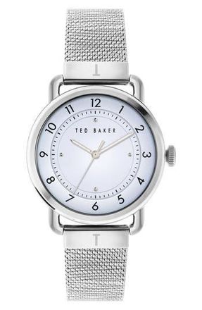 Ted Baker Harriet Mesh Strap Watch, 38mm in Silver/Blue/Silver at Nordstrom Rack