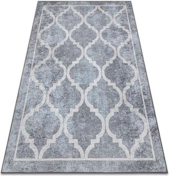 RugsX Rugsx - miro 51639.805 washing carpet Trellis anti-slip - grey grey 200x290 cm