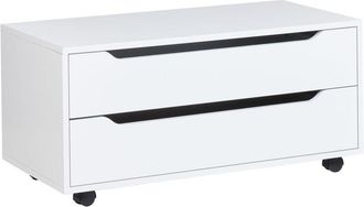 Beliani Bathroom Cabinet OSASCO with Wheels 80 cm White