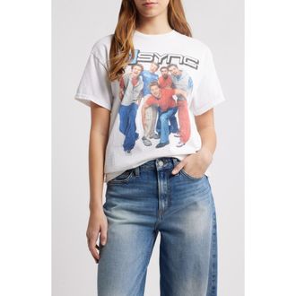 Junk Food Oversize NSYNC Boyfriend Graphic T-Shirt in White at Nordstrom Rack, Size Xx-Large