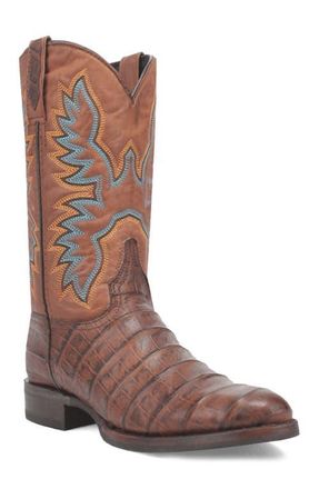 Dingo Trail Boss Alligator Embossed Cowboy Boot in Brown at Nordstrom, Size 8