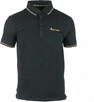 Aquascutum Unisex Logo Polo voor volwassenen (Zwart)