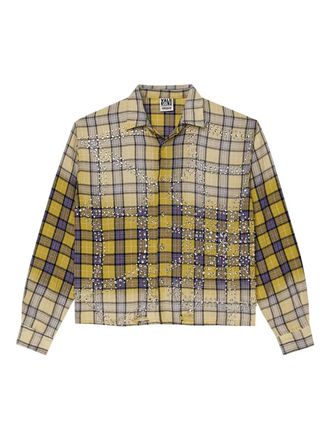 Vale Camicia Lemonhead in flanella con strass - Giallo