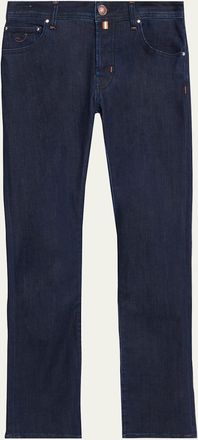 Jacob Cohen Mens Slim Straight-Leg Dark-Wash Denim Jeans