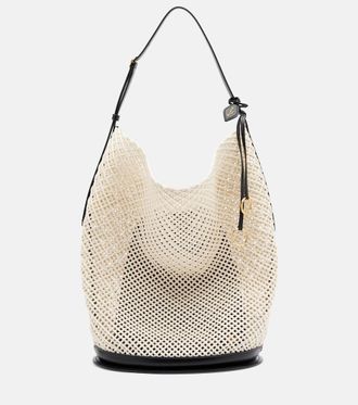 Alaia Ala&iuml;a Hip Large leather-trimmed bucket bag