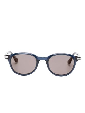 Cartier Zonnebril met ovalen montuur - Blauw