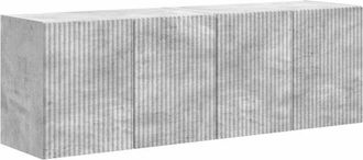 vidaXL Mueble De Tv Montado En La Pared 2 Pcs Gris Concreto Vidaxl