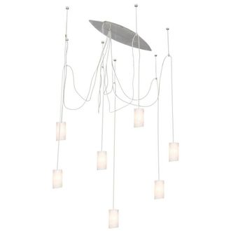 Netlighting Boston Cluster Pendant Ceiling Light Satin Nickel in Grey