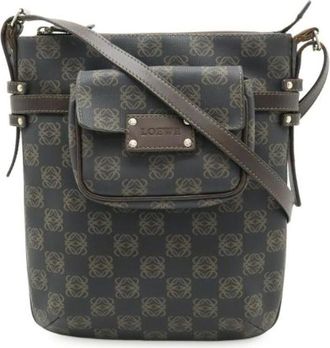 Loewe Pre-owned Cross Body Bags, female, Gray, Size: ONE SIZE Pre-owned Leather shoulder-bags