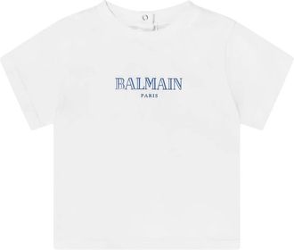 Balmain T-Shirts, male, White, 18 M, Logo T-Shirt