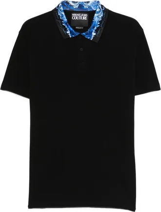 Versace Jeans Couture Print-collar Polo Shirt