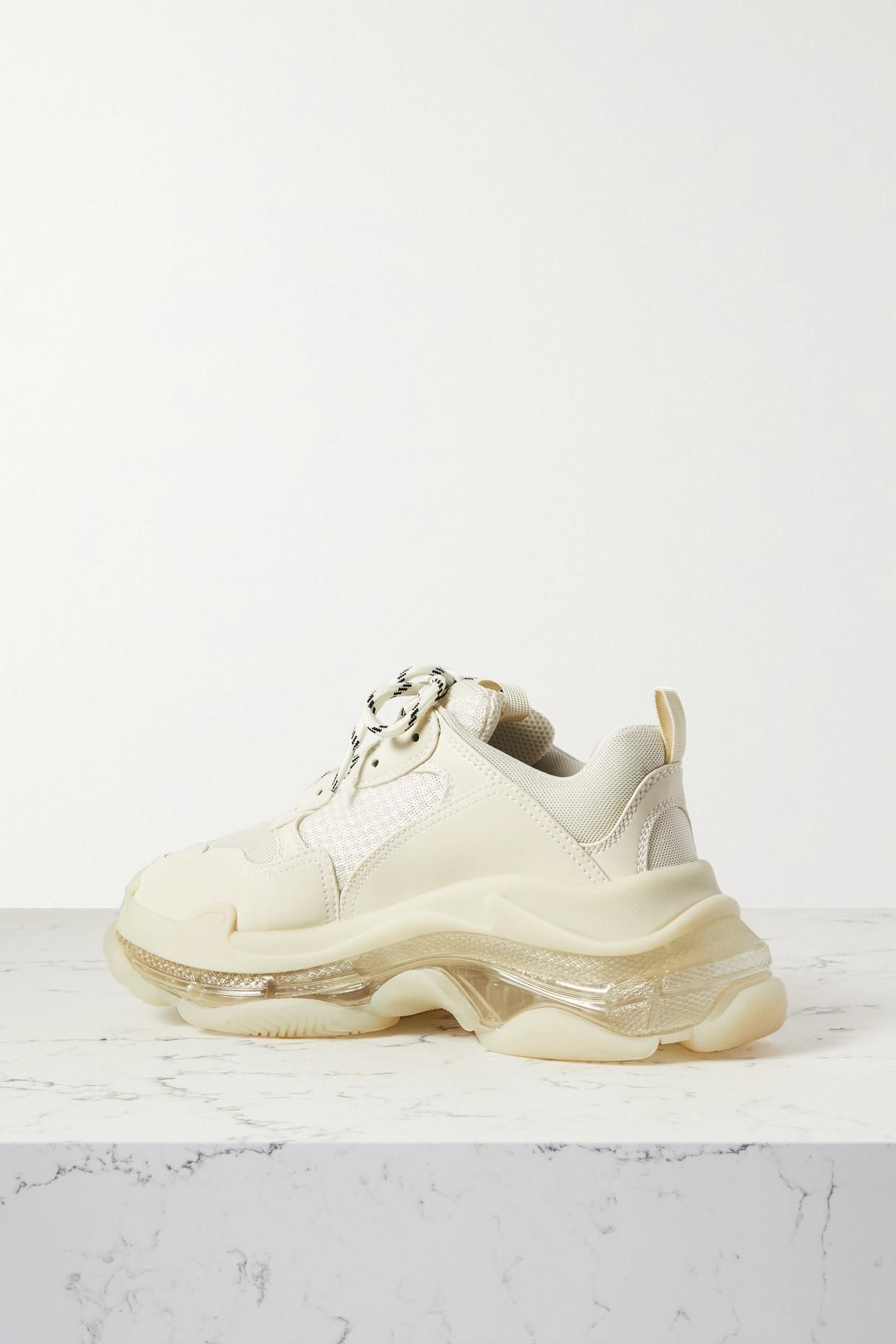Balenciaga Baskets En Cuir Synthétique Et Résille À Logo Triple S