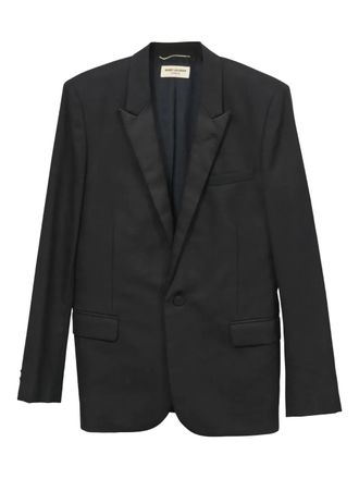 Saint Laurent satin-lapel blazer - men - Wool - 48 - Black