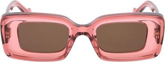 Loewe Anagram 46mm Rechthoekige Zonnebril - Dames - Zonnebrillen - Roze - ONE Size - Accessoires