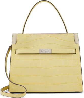 Tory Burch Womens Handbag Lee Radziwill Yellow Sky Leather Handbags Hand Bags