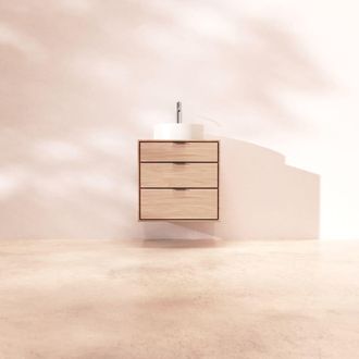 Tikamoon Mueble de ba&ntilde;o de roble macizo 60 cm