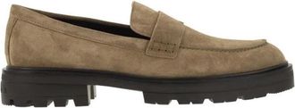 Hogan Suede Loafers met Profielzool - Heren - Loafers - Beige - 43 EU - Su&egrave;de - Schoenen