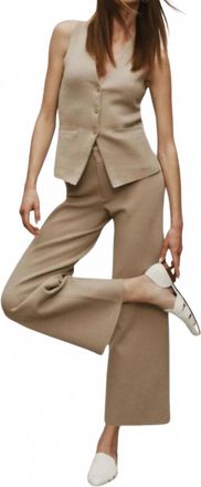 White + Warren Superfine Organic Cotton Wide Leg Pants In Toasted Almond