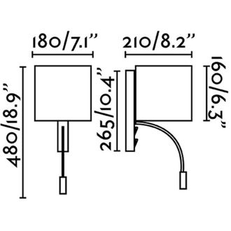 Faro Barcelona Faro Tira - Aplique De Pared Blanco E27 Con Luz De Lectura 3w 3000k