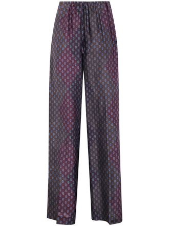Dries Van Noten Puvis Long 212 Print Silk Habotai Trousers