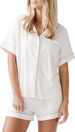 Cozy Earth Short Sleeve Knit Pajamas in Ivory at Nordstrom, Size X-Small