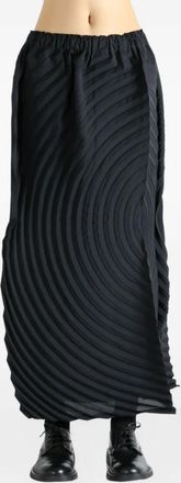Issey Miyake Paper Bag Pleats circular midi skirt - Zwart