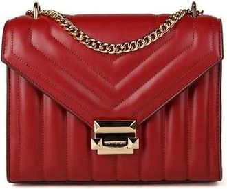 Michael Kors Tassen, Dames, Rood, ONE Size, Polyester, Whitney Medium Quilted Shoulder Bag