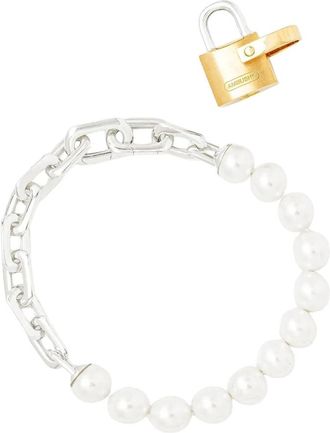 AMBUSH Bracciale con lucchetto perla - - Accessories - Donna - Bianco - ONE SIZE