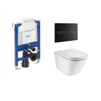 Roca Roca Duplo Bajo Ventana Pl7 Negro Mate Wc Susp Roca The Gap Rimless