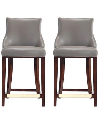 Manhattan Comfort Modern Set Of 2 Shubert Upholstered Counter Stools